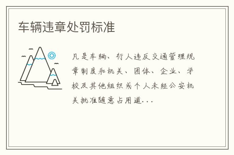 车辆违章处罚标准