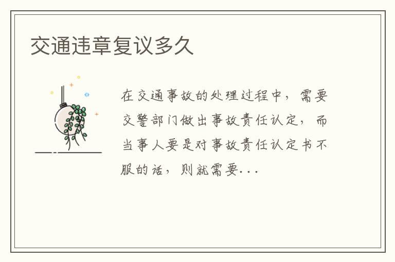 交通违章复议多久