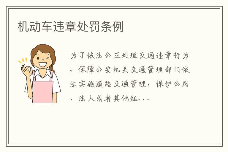 机动车违章处罚条例