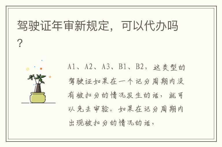 驾驶证年审新规定，可以代办吗?