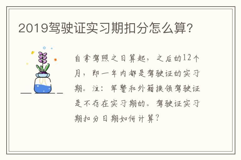 2019驾驶证实习期扣分怎么算?