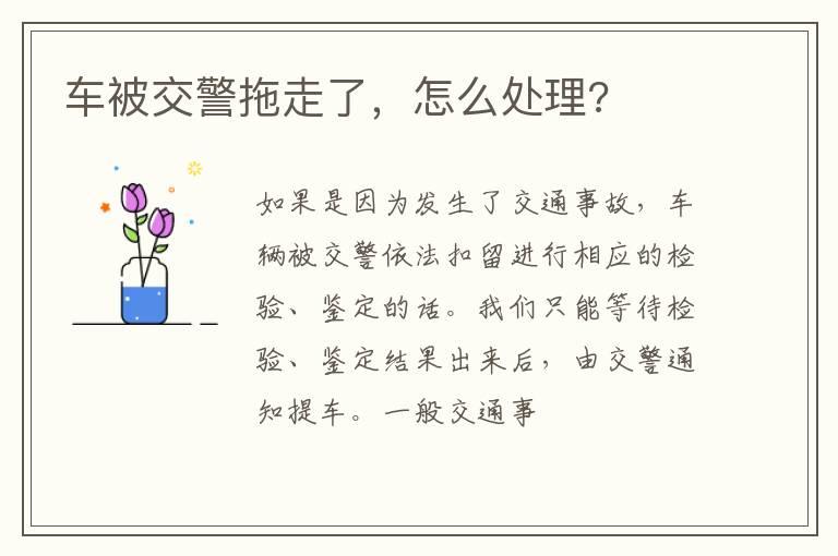 车被交警拖走了，怎么处理?