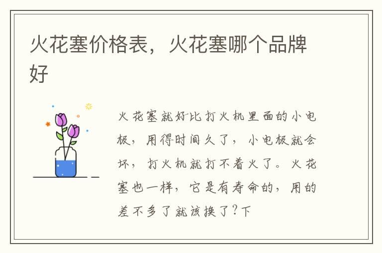 火花塞价格表，火花塞哪个品牌好
