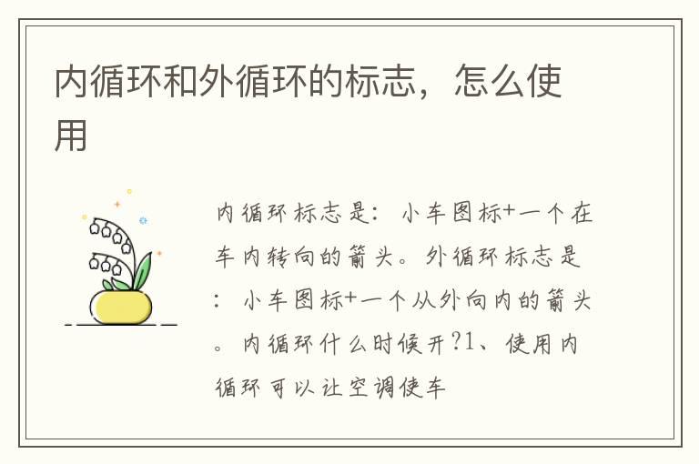 内循环和外循环的标志，怎么使用