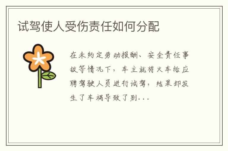 试驾使人受伤责任如何分配