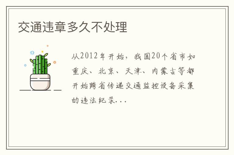 交通违章多久不处理