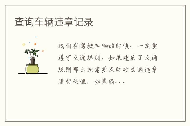 查询车辆违章记录