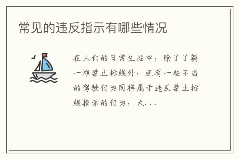 常见的违反指示有哪些情况