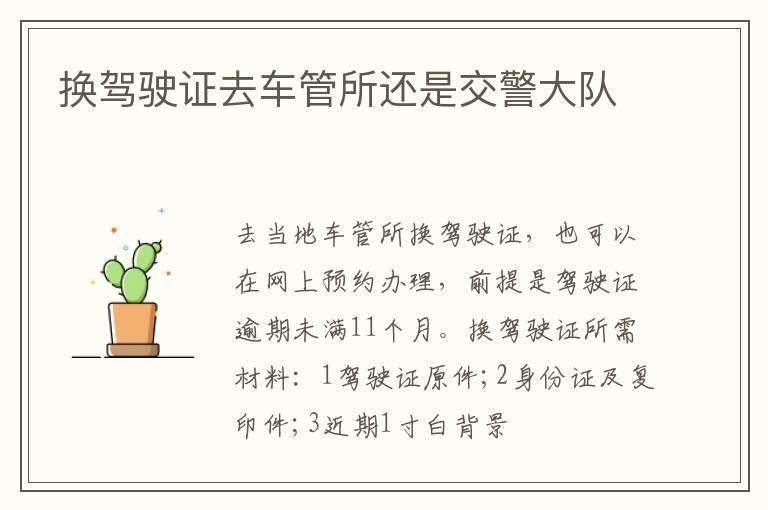 换驾驶证去车管所还是交警大队
