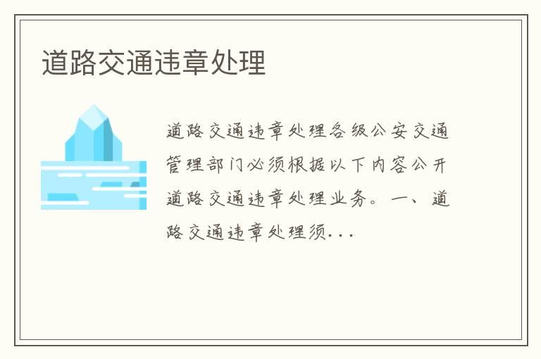 道路交通违章处理