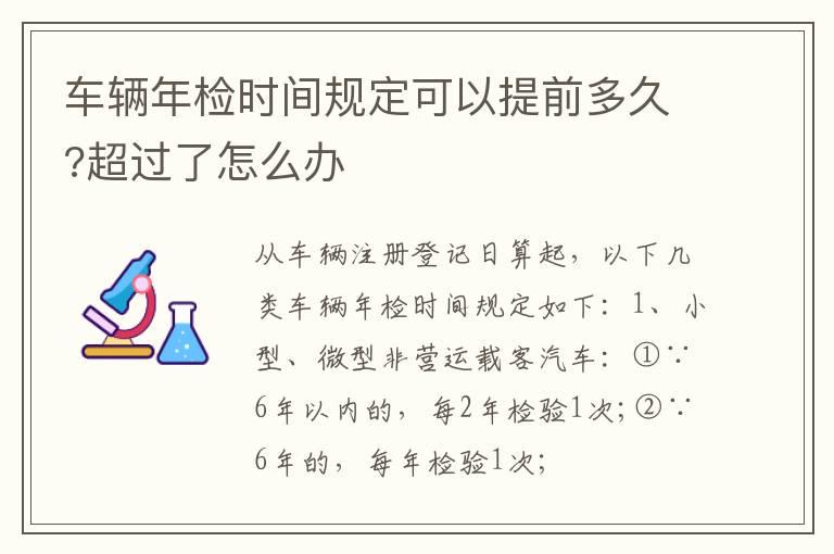 车辆年检时间规定可以提前多久?超过了怎么办