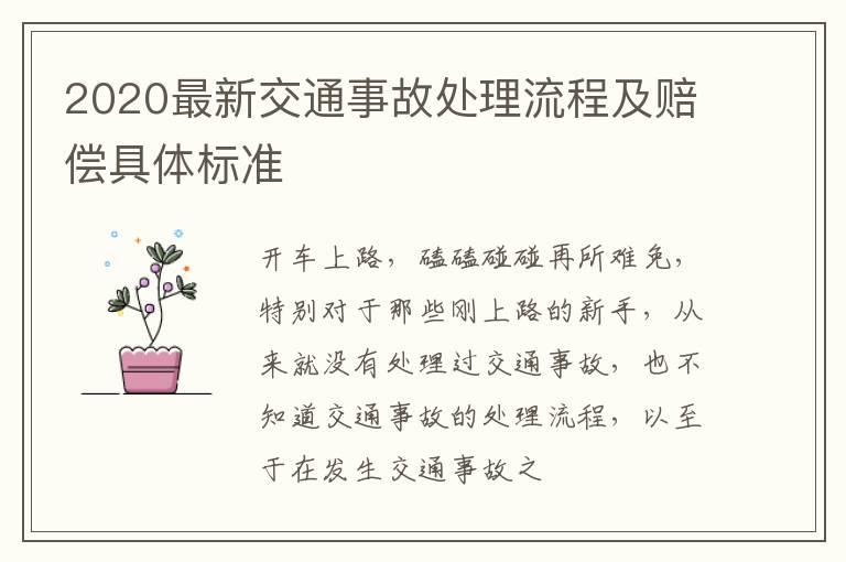 2020最新交通事故处理流程及赔偿具体标准