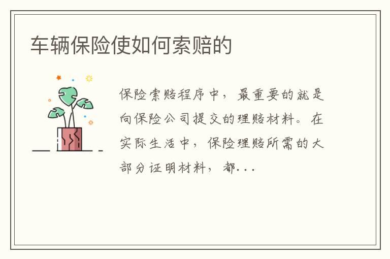 车辆保险使如何索赔的