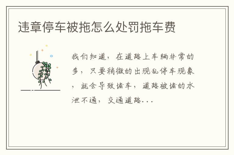 违章停车被拖怎么处罚拖车费
