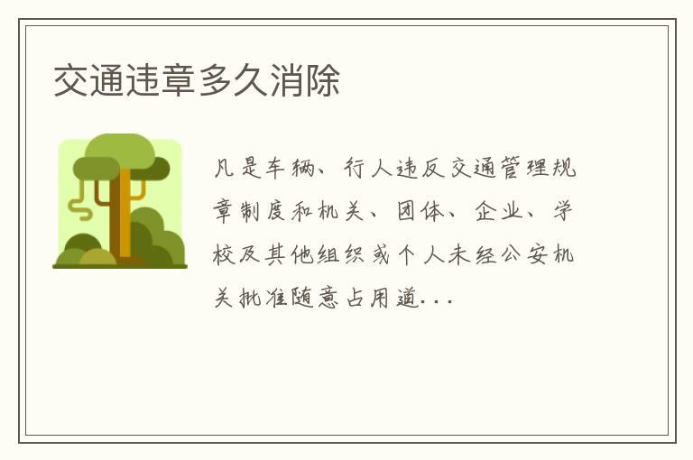 交通违章多久消除