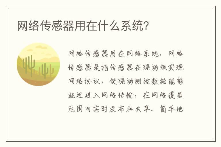 网络传感器用在什么系统？