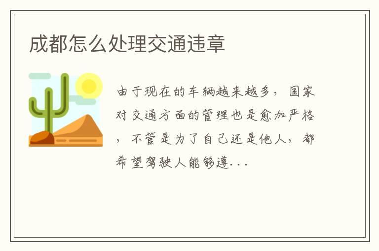 成都怎么处理交通违章