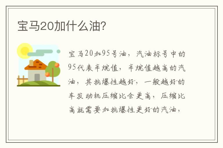 宝马20加什么油？
