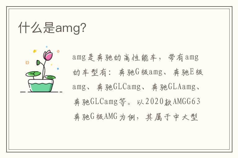 什么是amg？