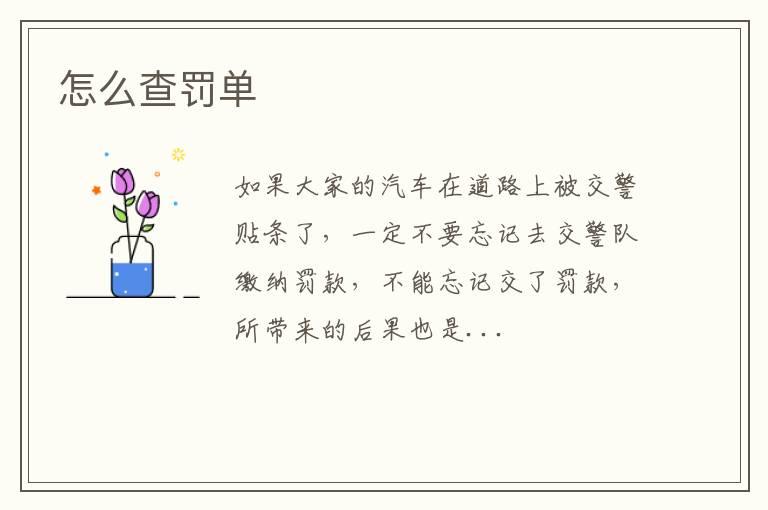 怎么查罚单