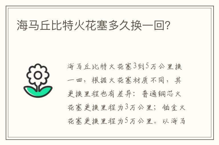 海马丘比特火花塞多久换一回？