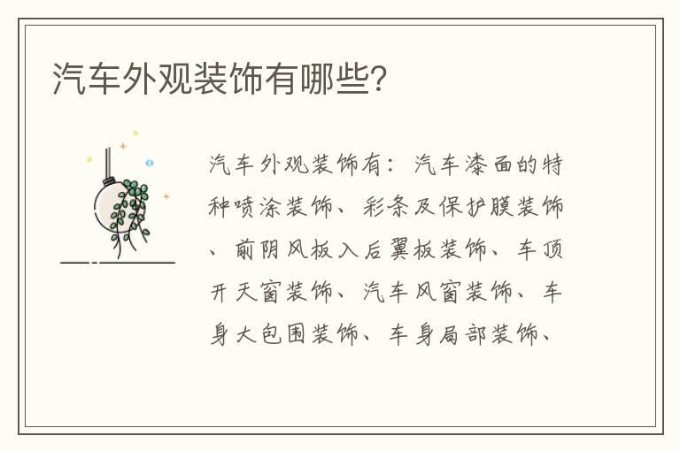 汽车外观装饰有哪些？