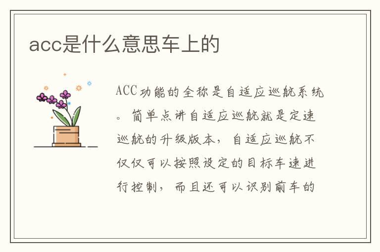 acc是什么意思车上的