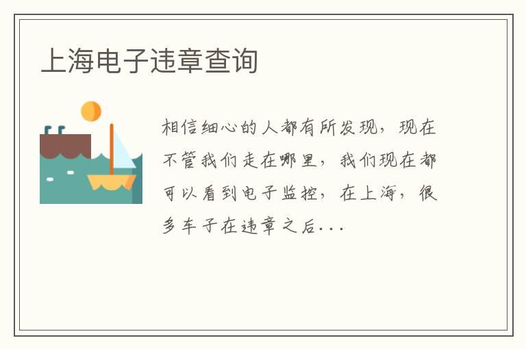 上海电子违章查询