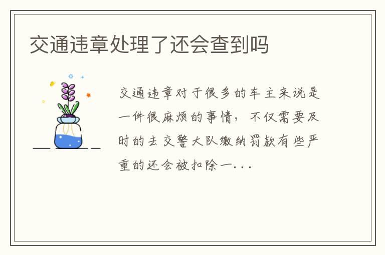 交通违章处理了还会查到吗