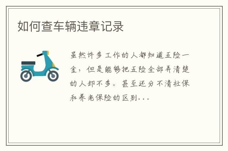如何查车辆违章记录