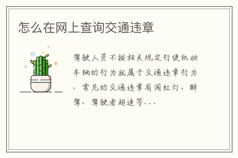 怎么在网上查询交通违章
