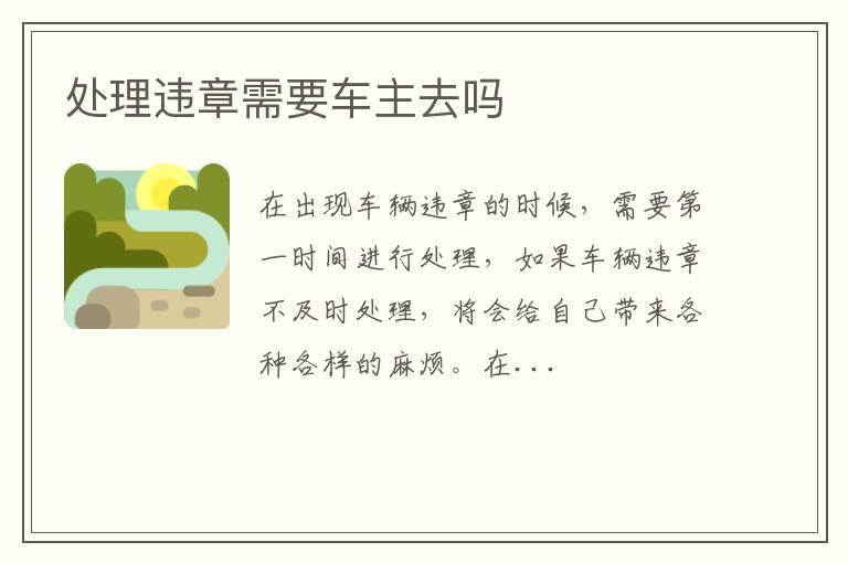 处理违章需要车主去吗
