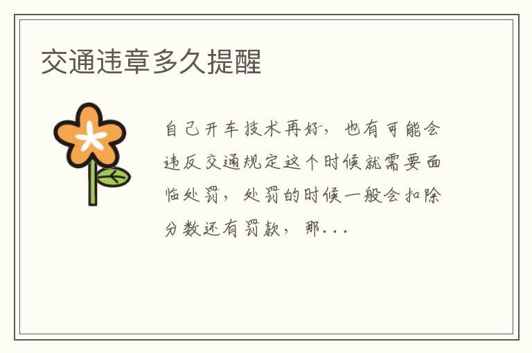 交通违章多久提醒