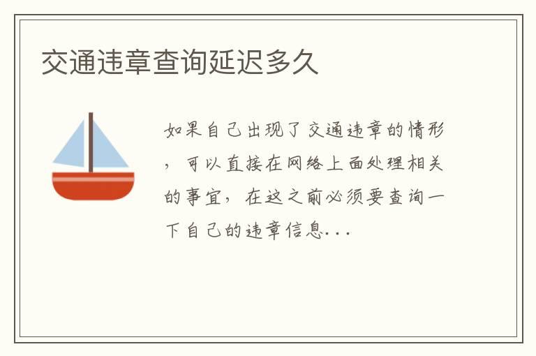 交通违章查询延迟多久