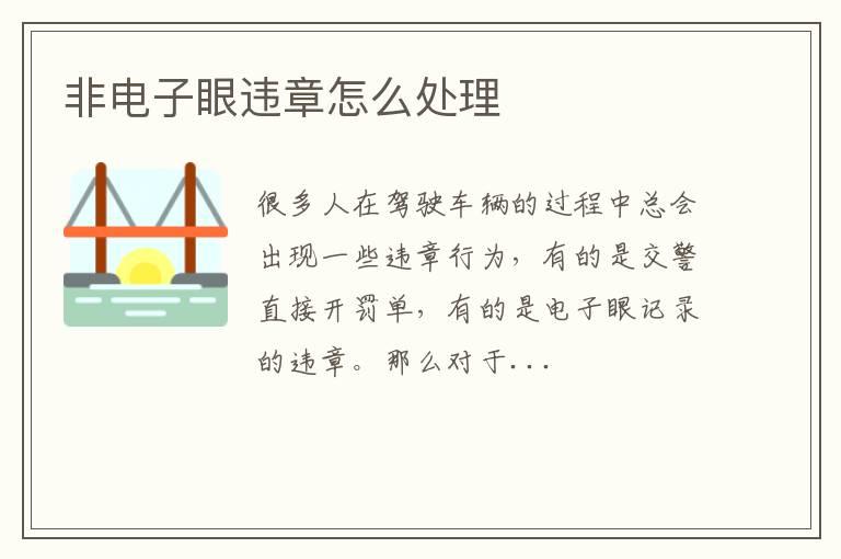 非电子眼违章怎么处理