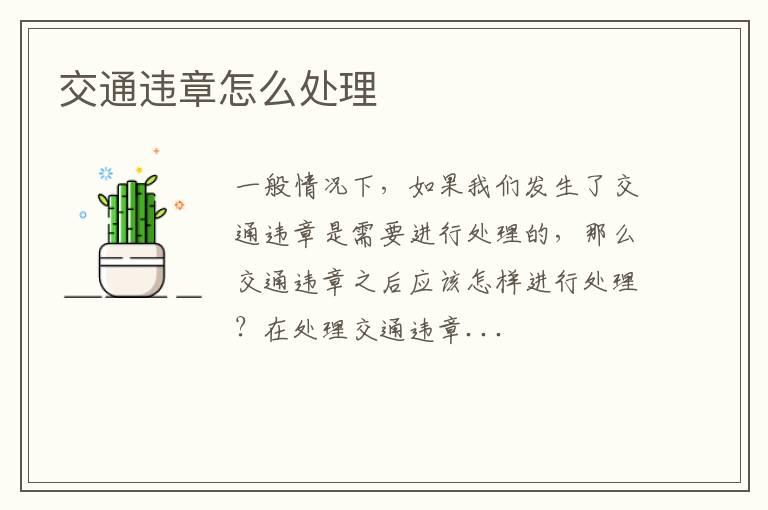 交通违章怎么处理