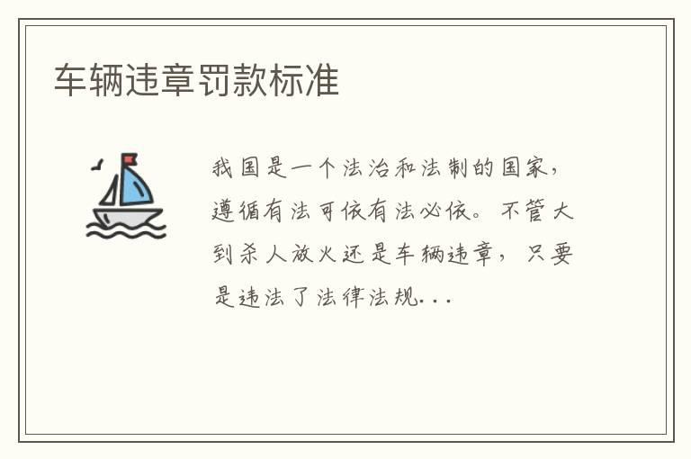 车辆违章罚款标准