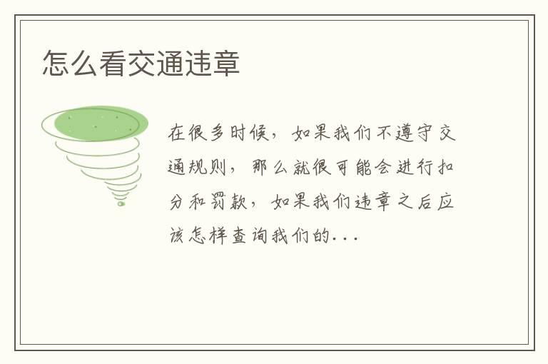 怎么看交通违章