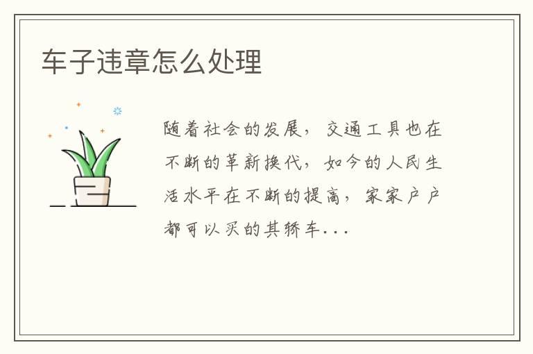车子违章怎么处理