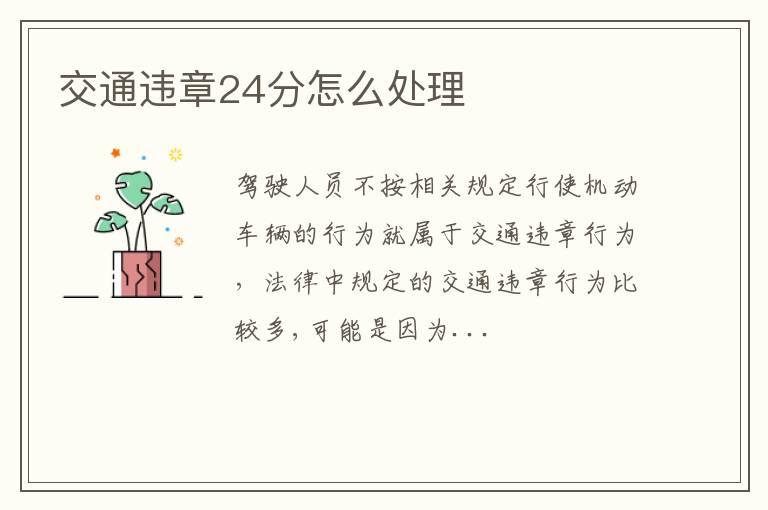 交通违章24分怎么处理
