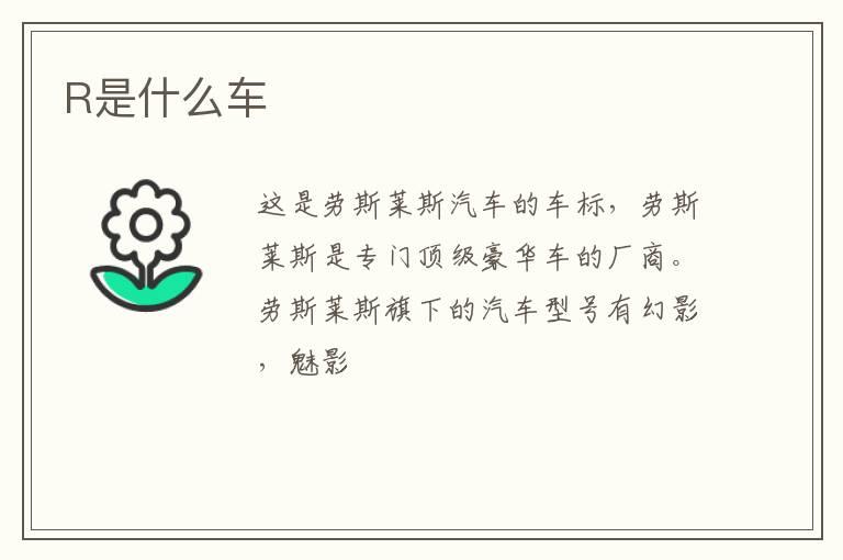 R是什么车