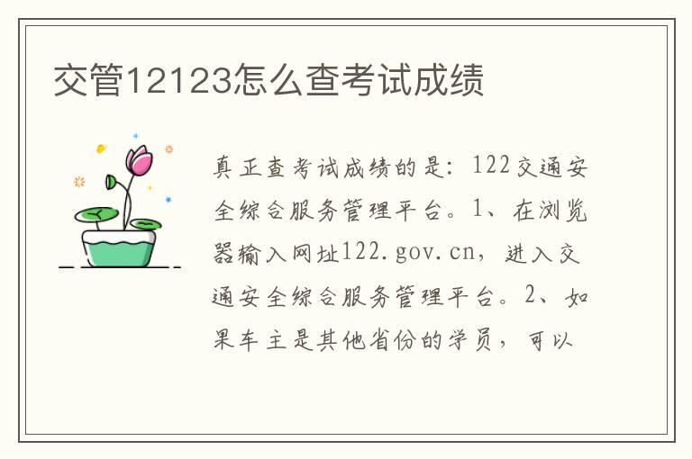 交管12123怎么查考试成绩