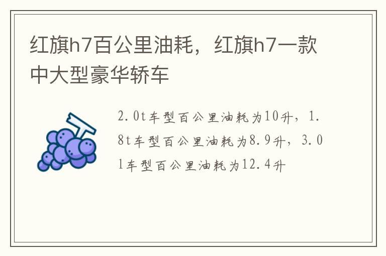 红旗h7百公里油耗，红旗h7一款中大型豪华轿车