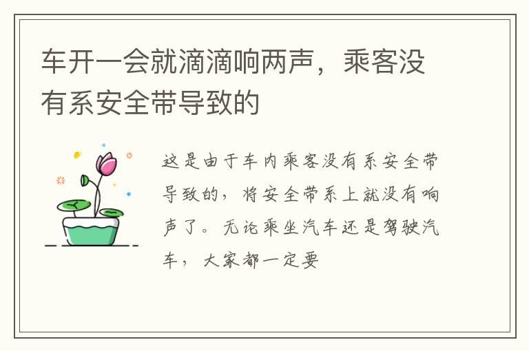 车开一会就滴滴响两声，乘客没有系安全带导致的