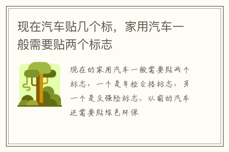 现在汽车贴几个标，家用汽车一般需要贴两个标志