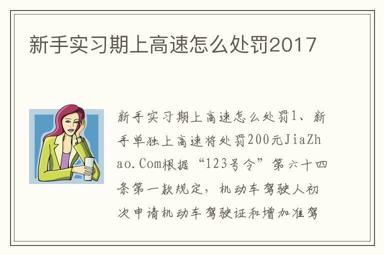 新手实习期上高速怎么处罚2017