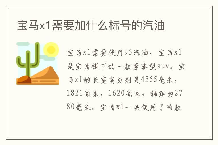 宝马x1需要加什么标号的汽油