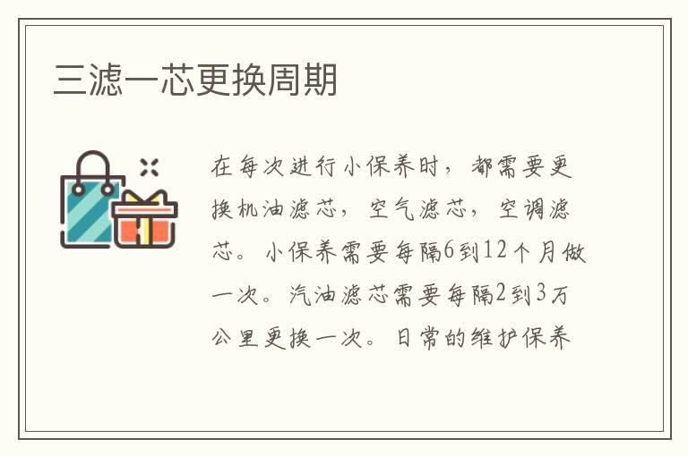 三滤一芯更换周期