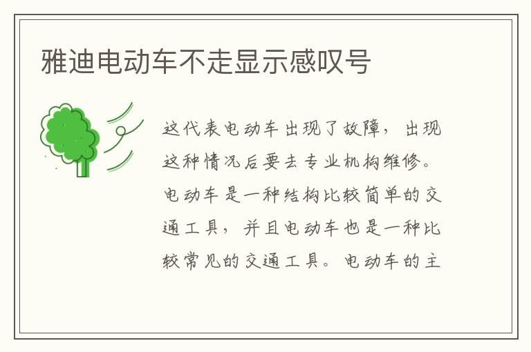 雅迪电动车不走显示感叹号
