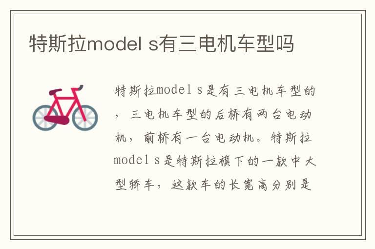 特斯拉model s有三电机车型吗